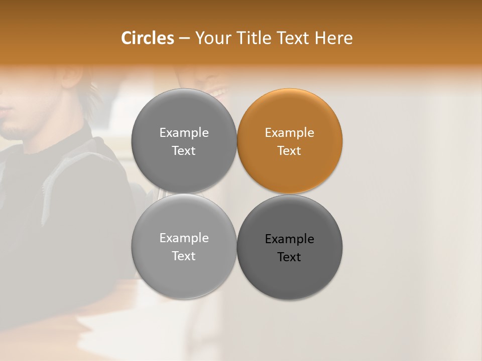 Man Looking Over Colleague's Shoulder PowerPoint Template