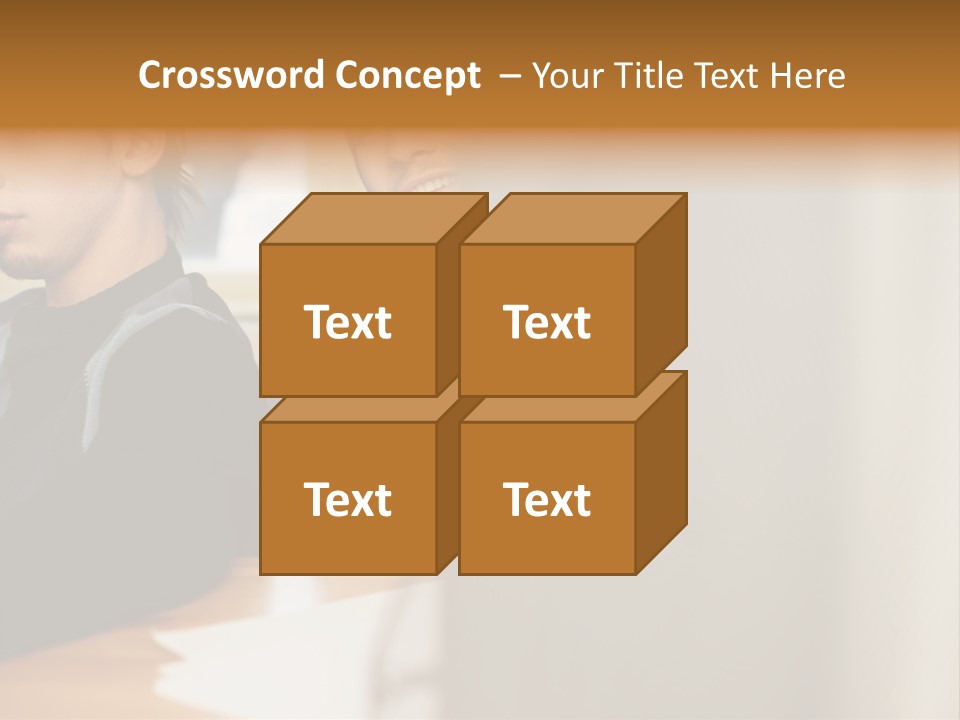 Man Looking Over Colleague's Shoulder PowerPoint Template