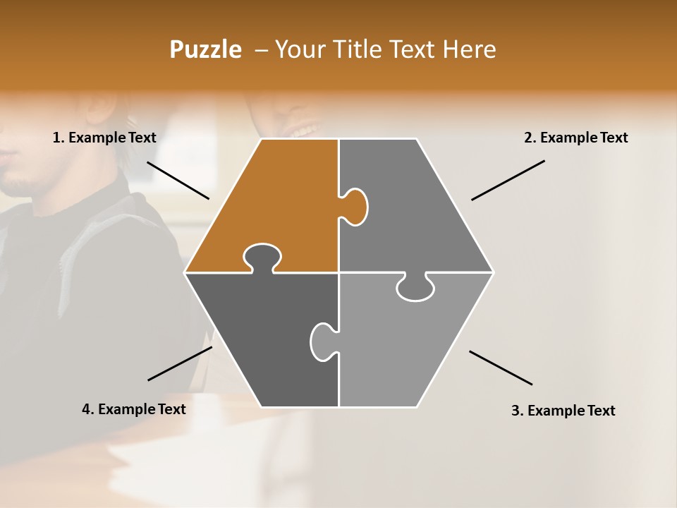 Man Looking Over Colleague's Shoulder PowerPoint Template