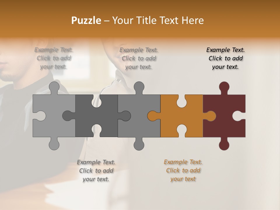 Man Looking Over Colleague's Shoulder PowerPoint Template