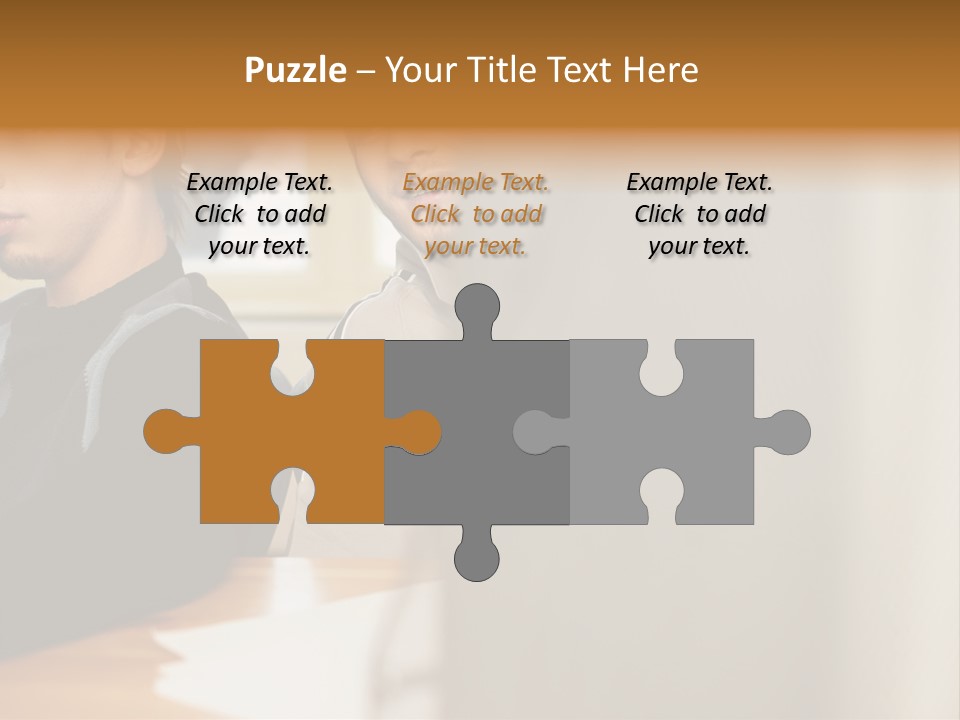 Man Looking Over Colleague's Shoulder PowerPoint Template