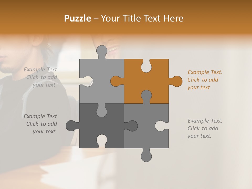 Man Looking Over Colleague's Shoulder PowerPoint Template