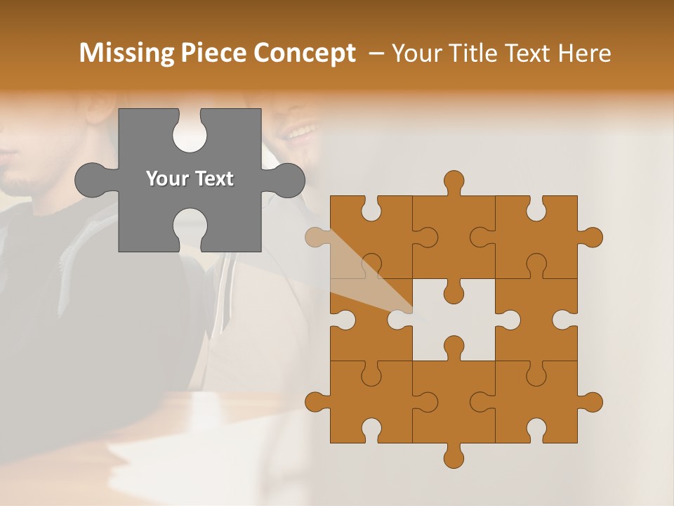 Man Looking Over Colleague's Shoulder PowerPoint Template