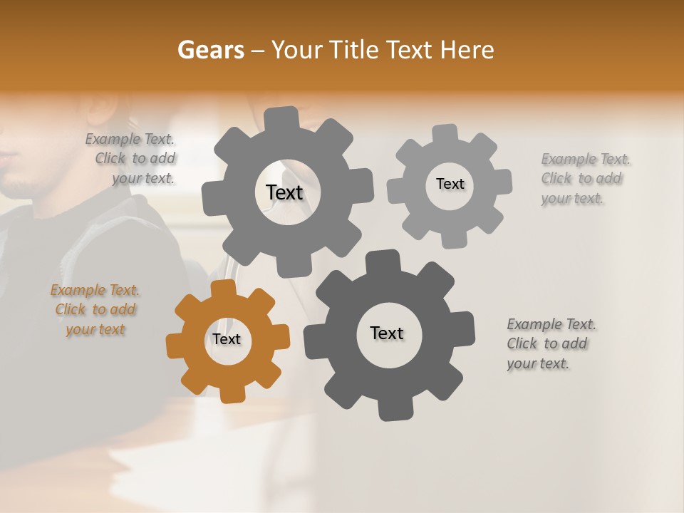 Man Looking Over Colleague's Shoulder PowerPoint Template