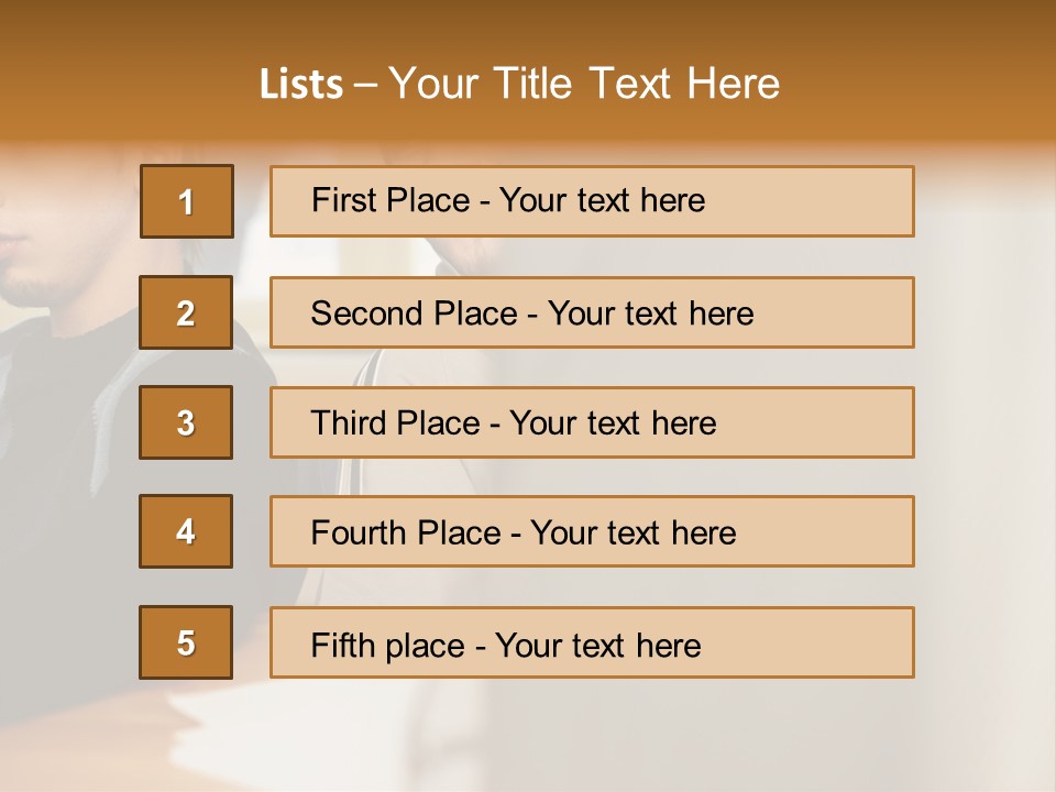 Man Looking Over Colleague's Shoulder PowerPoint Template