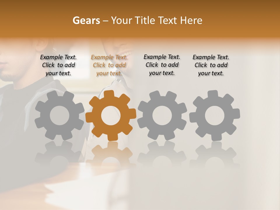 Man Looking Over Colleague's Shoulder PowerPoint Template