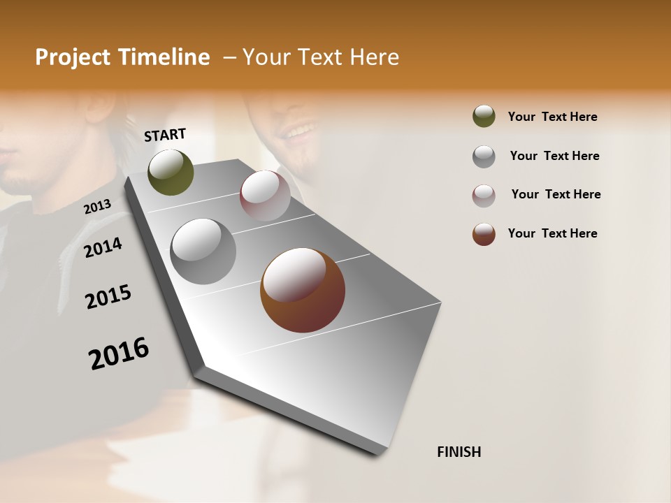 Man Looking Over Colleague's Shoulder PowerPoint Template