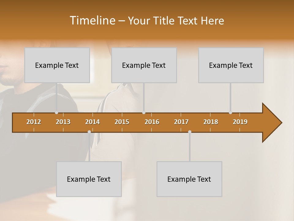 Man Looking Over Colleague's Shoulder PowerPoint Template