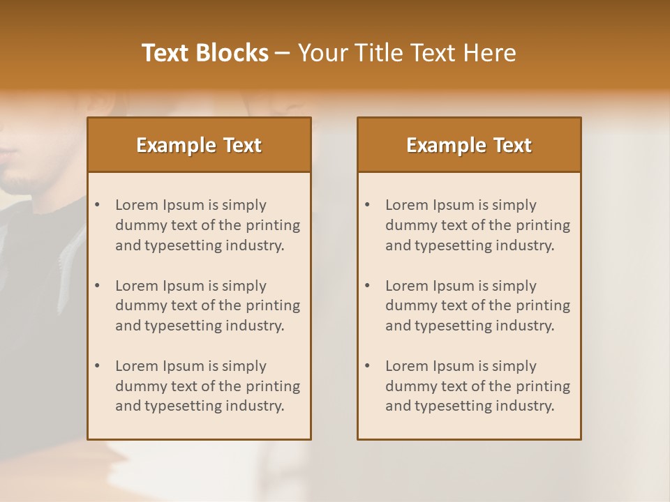 Man Looking Over Colleague's Shoulder PowerPoint Template