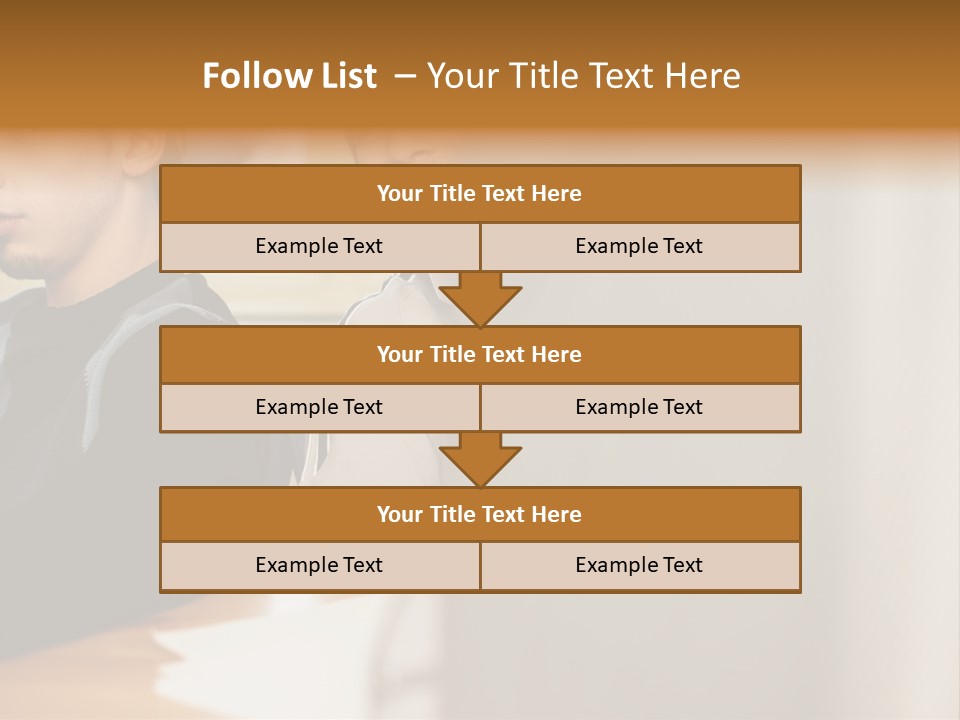 Man Looking Over Colleague's Shoulder PowerPoint Template