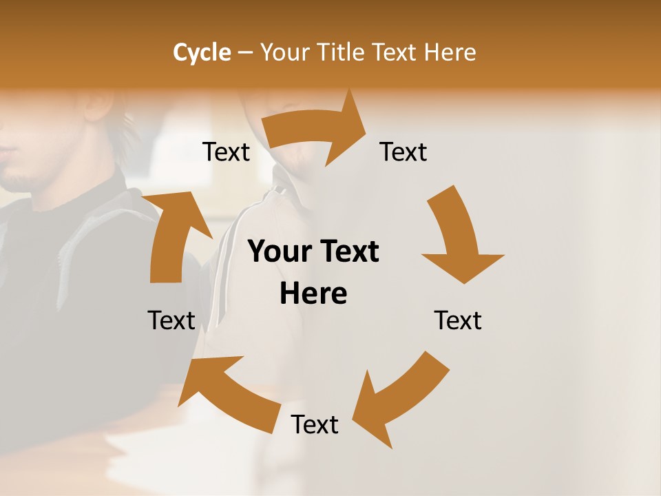Man Looking Over Colleague's Shoulder PowerPoint Template