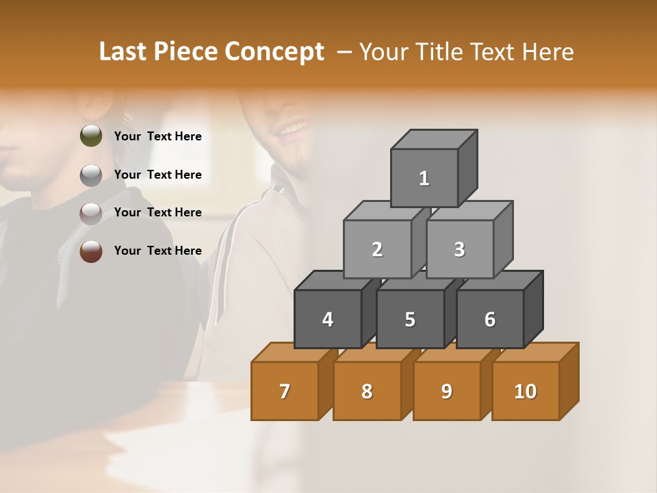 Man Looking Over Colleague's Shoulder PowerPoint Template