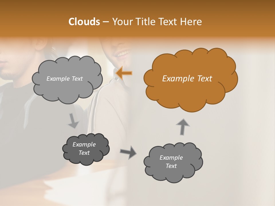 Man Looking Over Colleague's Shoulder PowerPoint Template