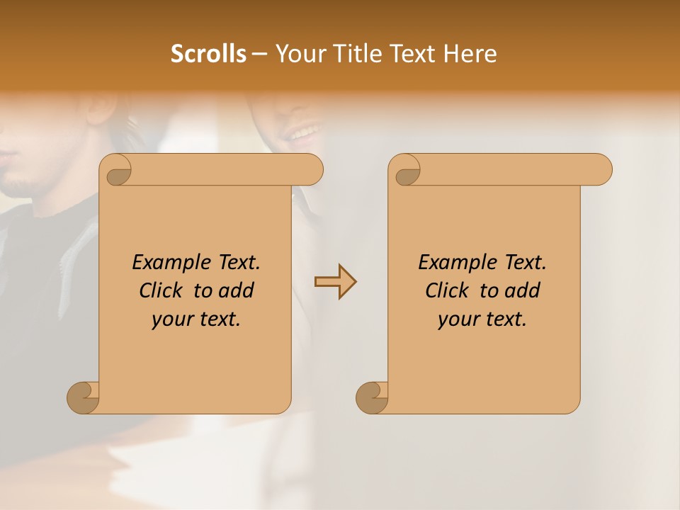 Man Looking Over Colleague's Shoulder PowerPoint Template