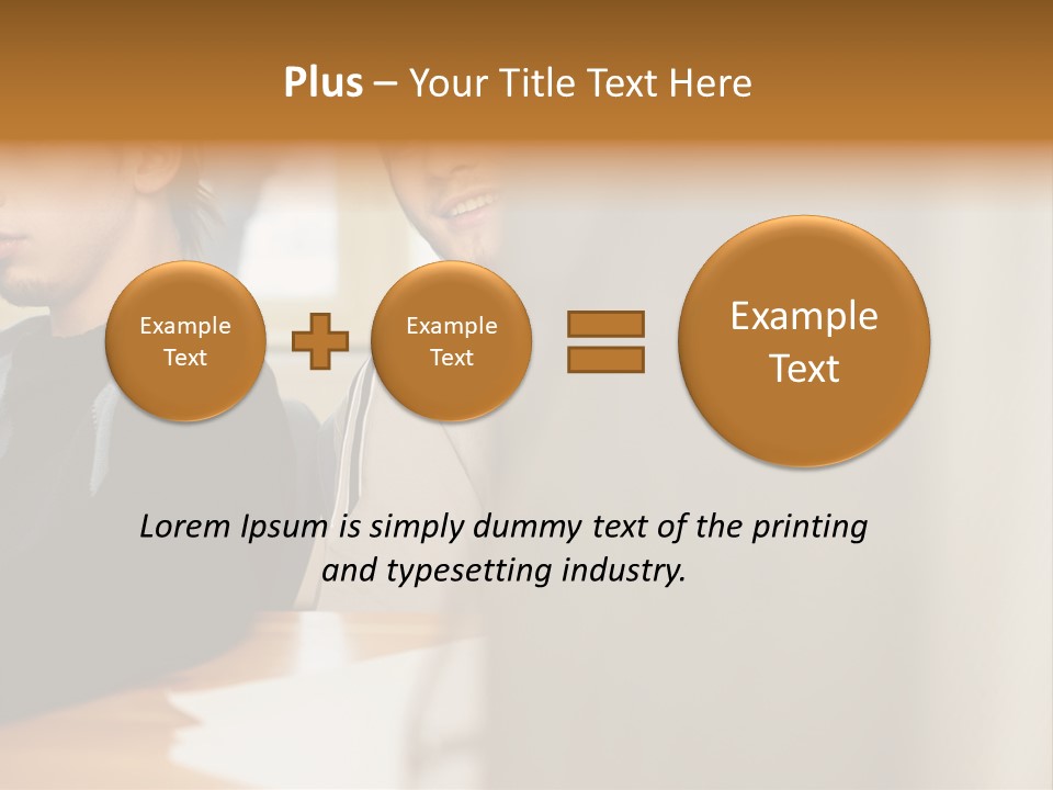 Man Looking Over Colleague's Shoulder PowerPoint Template