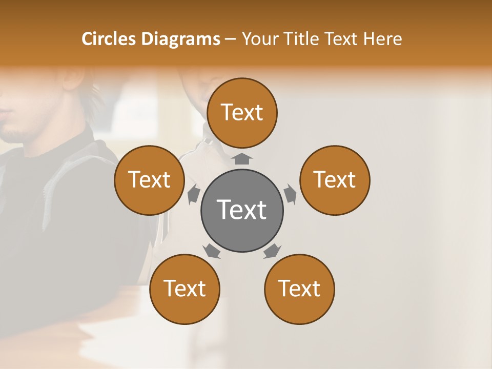 Man Looking Over Colleague's Shoulder PowerPoint Template