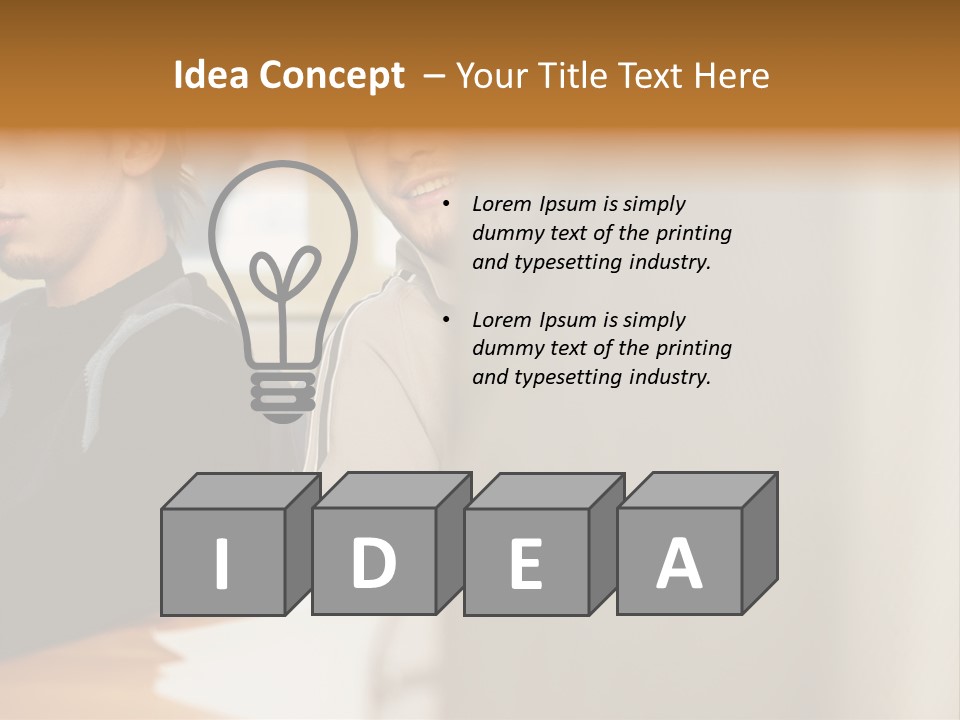 Man Looking Over Colleague's Shoulder PowerPoint Template