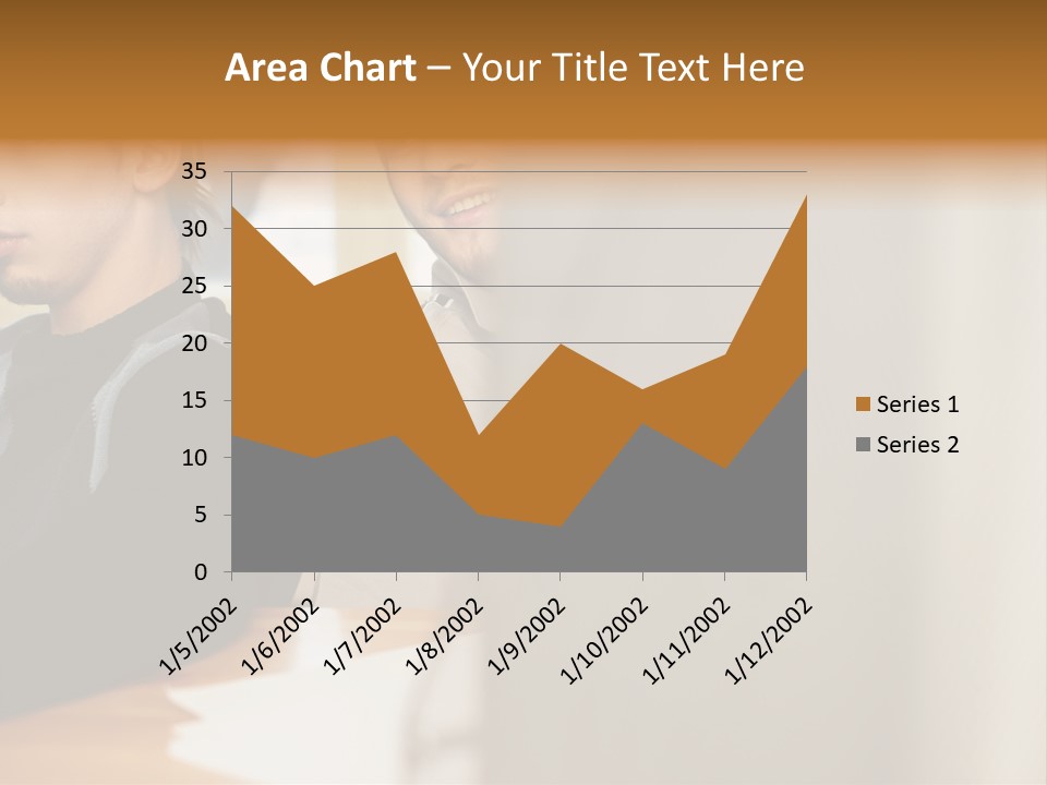 Man Looking Over Colleague's Shoulder PowerPoint Template