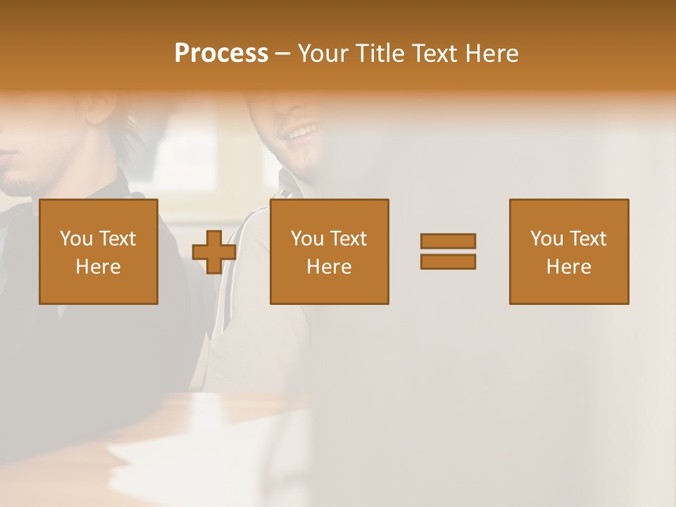 Man Looking Over Colleague's Shoulder PowerPoint Template