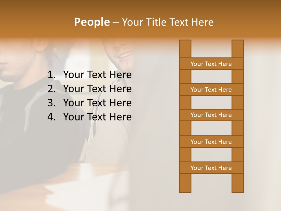 Man Looking Over Colleague's Shoulder PowerPoint Template