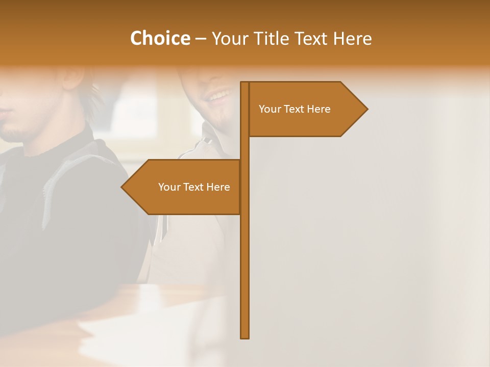 Man Looking Over Colleague's Shoulder PowerPoint Template