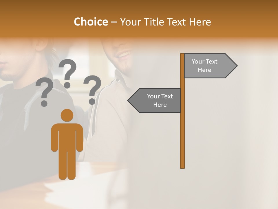 Man Looking Over Colleague's Shoulder PowerPoint Template