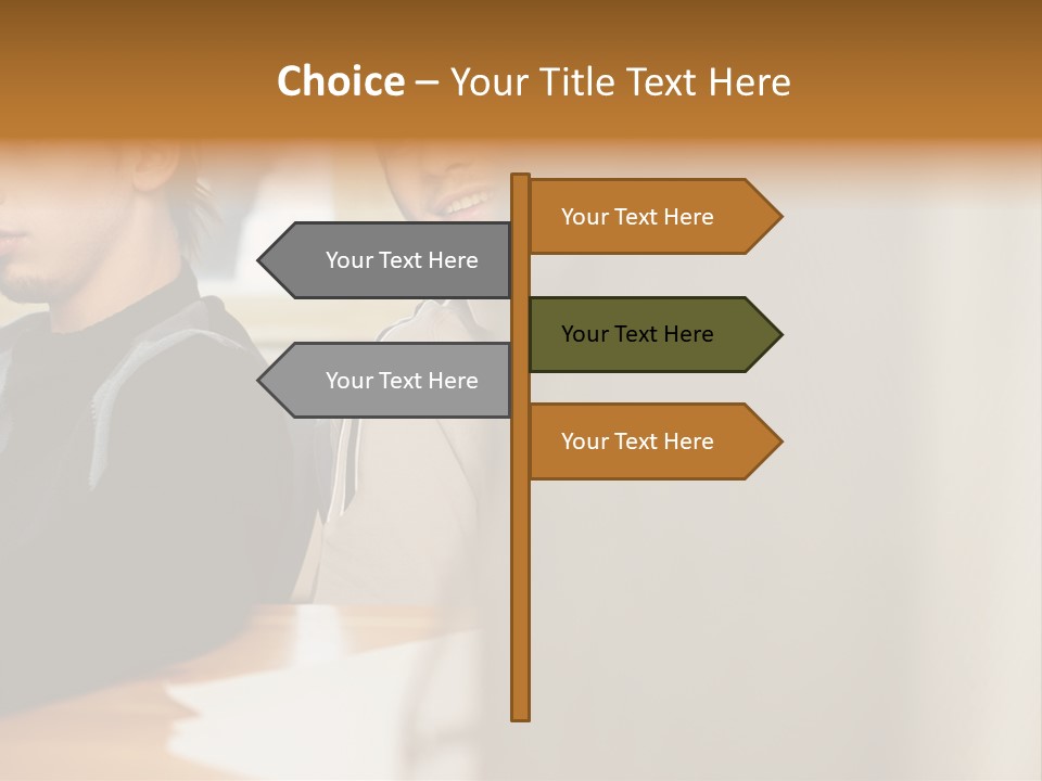 Man Looking Over Colleague's Shoulder PowerPoint Template