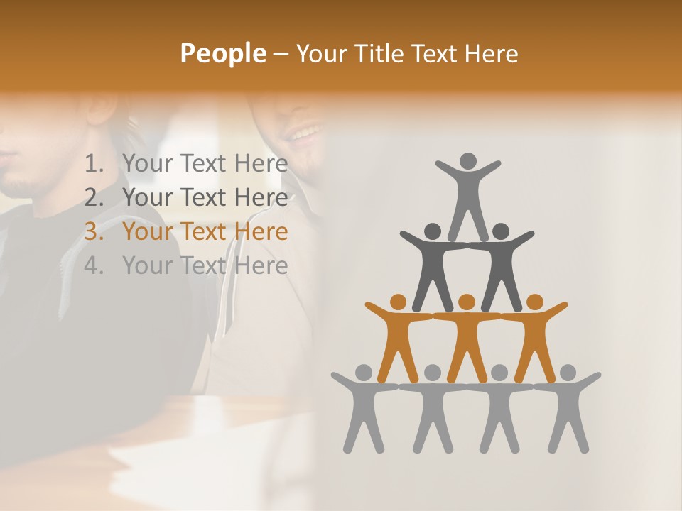 Man Looking Over Colleague's Shoulder PowerPoint Template