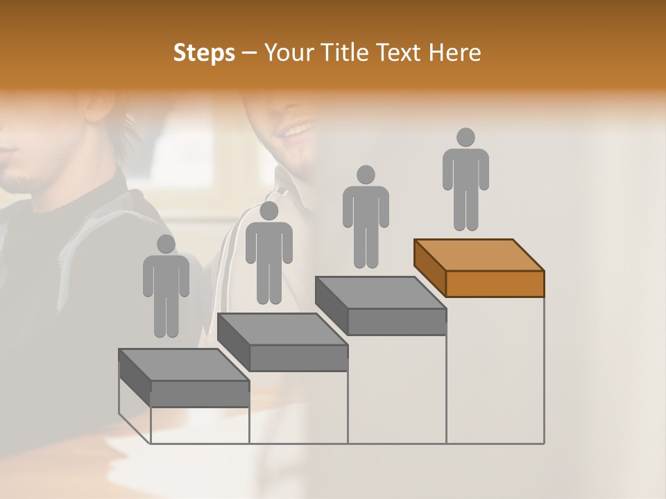 Man Looking Over Colleague's Shoulder PowerPoint Template