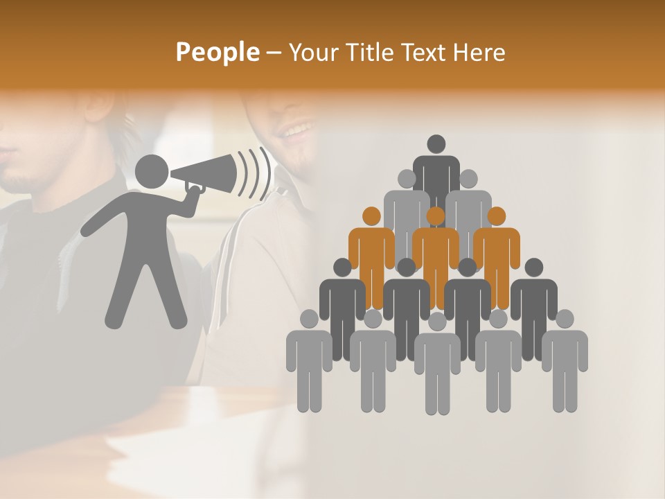 Man Looking Over Colleague's Shoulder PowerPoint Template