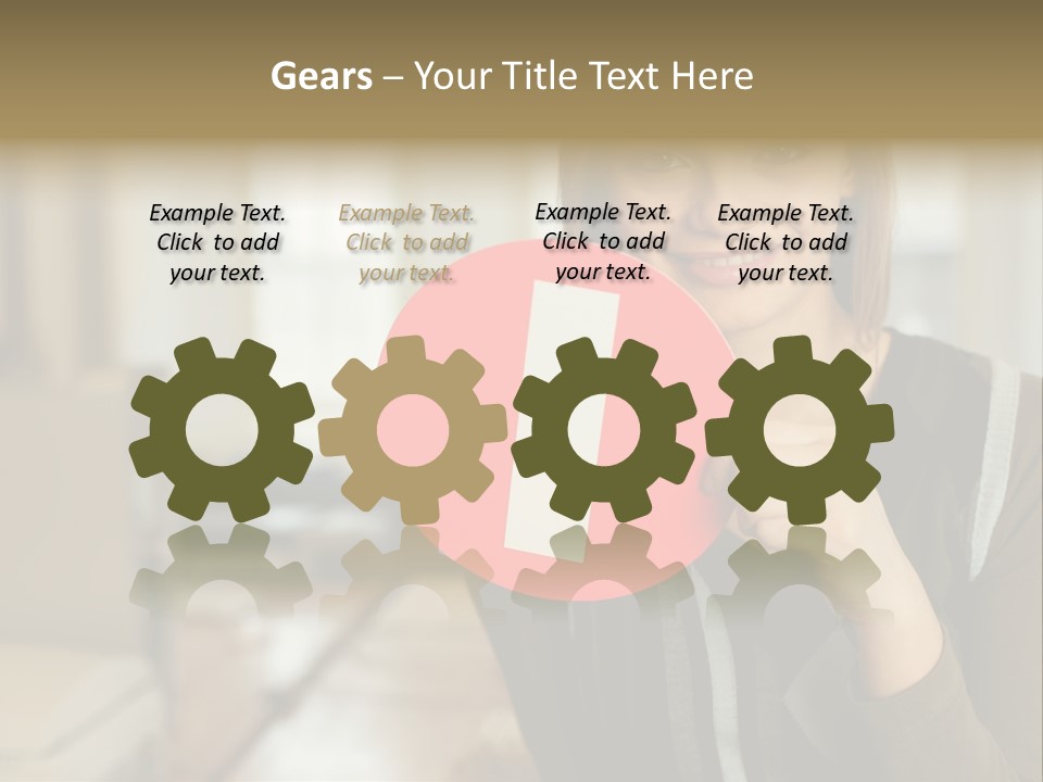 Woman Holding A No Entry Sign PowerPoint Template