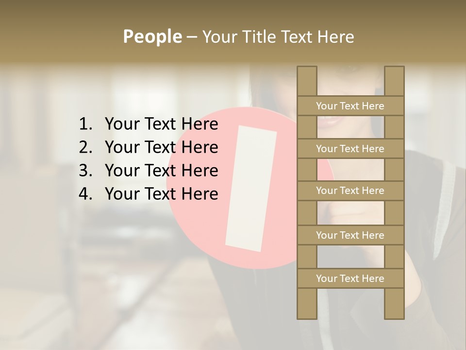 Woman Holding A No Entry Sign PowerPoint Template