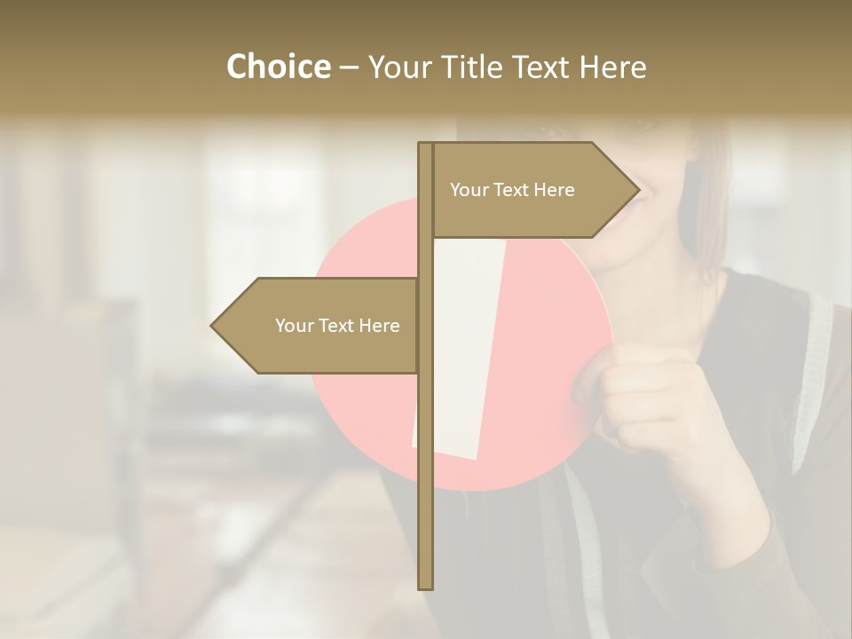 Woman Holding A No Entry Sign PowerPoint Template