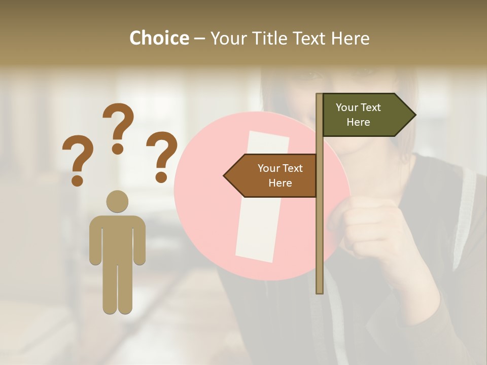 Woman Holding A No Entry Sign PowerPoint Template