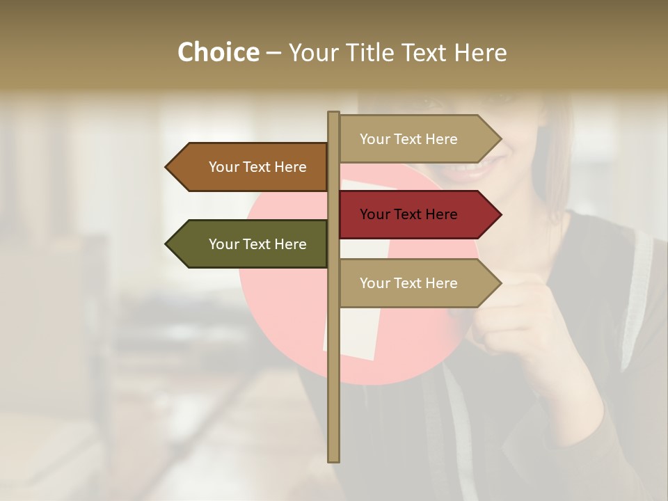 Woman Holding A No Entry Sign PowerPoint Template