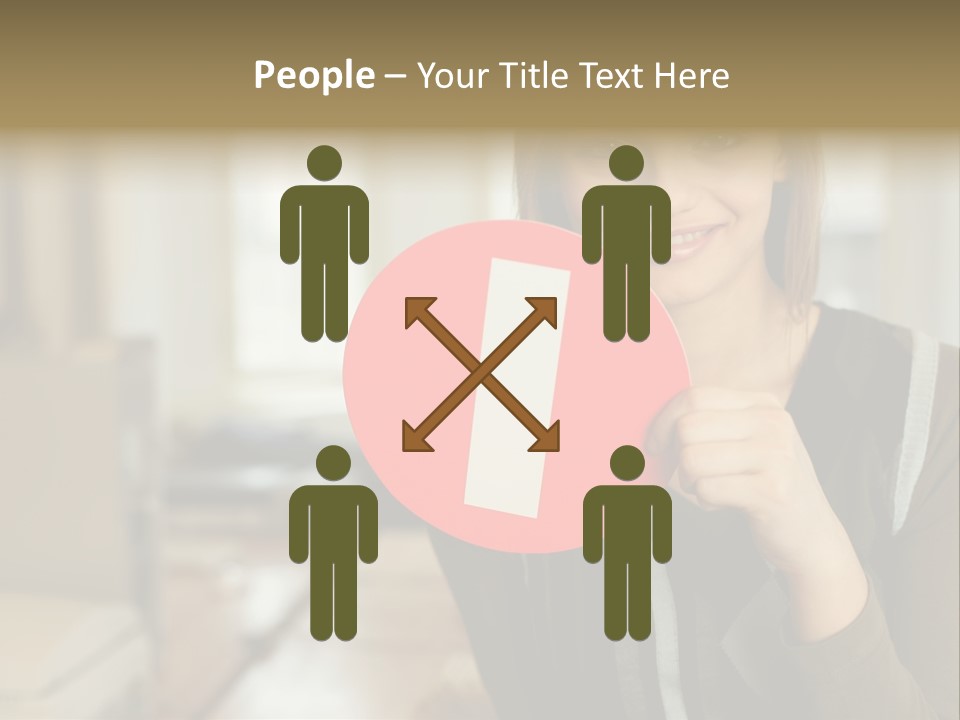 Woman Holding A No Entry Sign PowerPoint Template