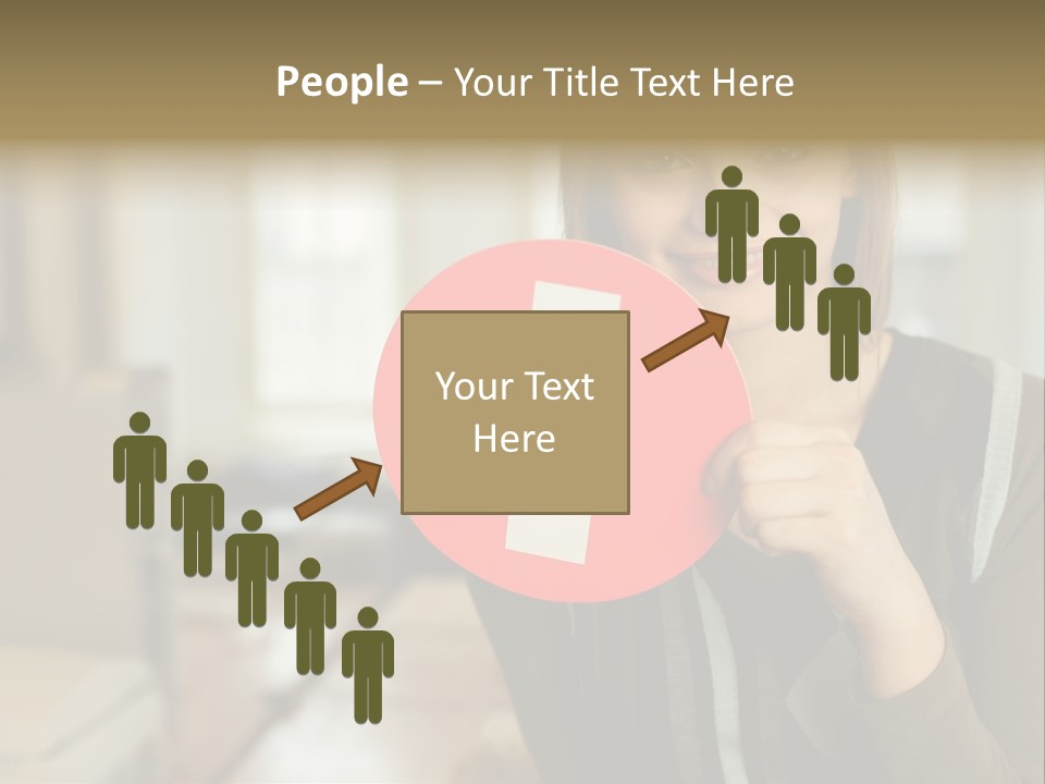 Woman Holding A No Entry Sign PowerPoint Template