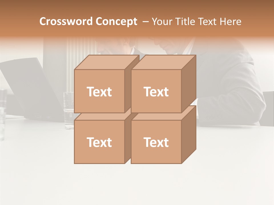 Businessmen Using Laptop And Palmtop PowerPoint Template