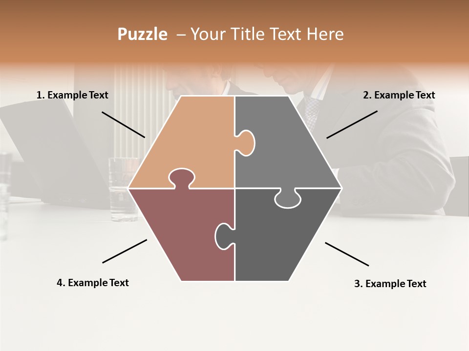 Businessmen Using Laptop And Palmtop PowerPoint Template