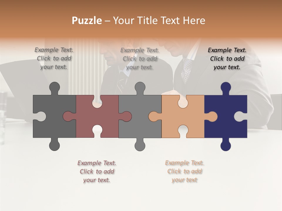 Businessmen Using Laptop And Palmtop PowerPoint Template