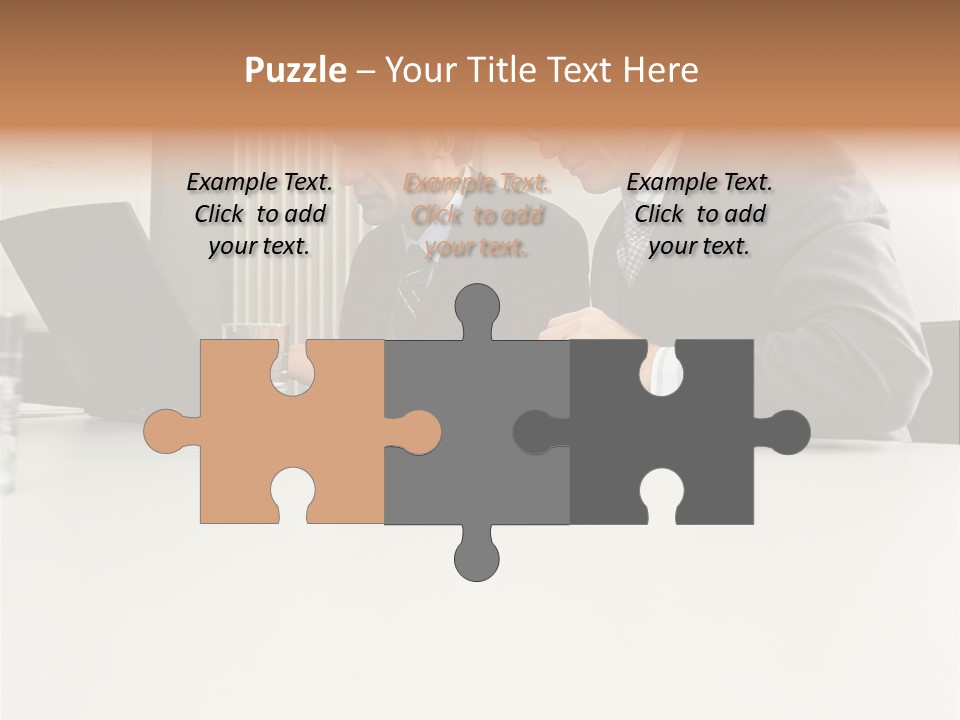 Businessmen Using Laptop And Palmtop PowerPoint Template