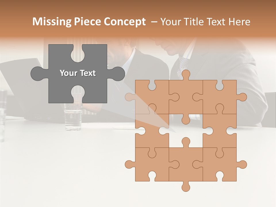 Businessmen Using Laptop And Palmtop PowerPoint Template