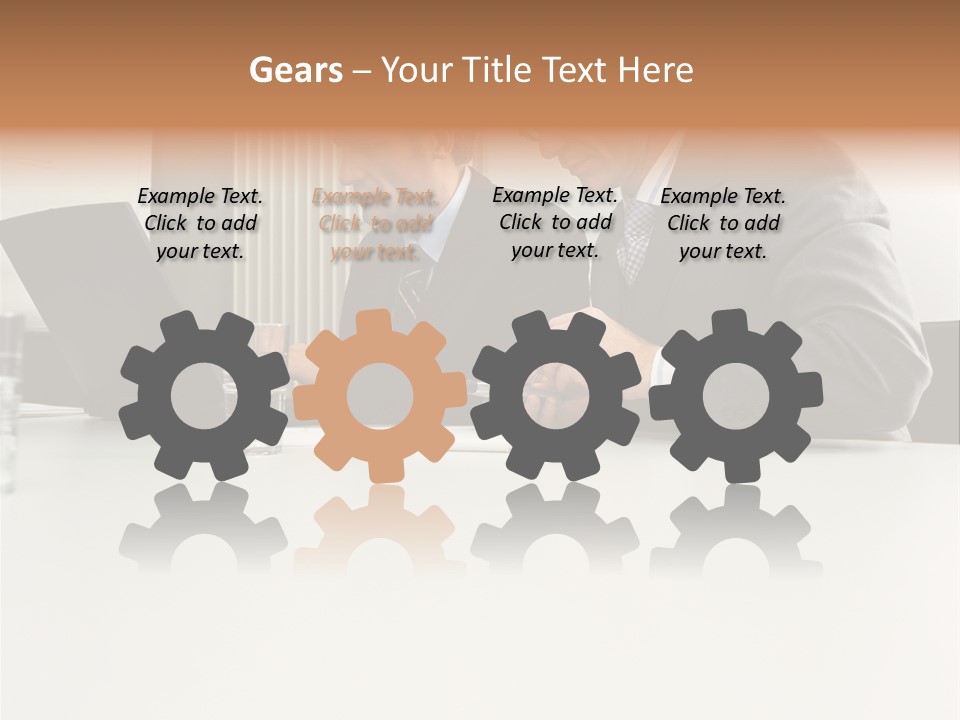 Businessmen Using Laptop And Palmtop PowerPoint Template