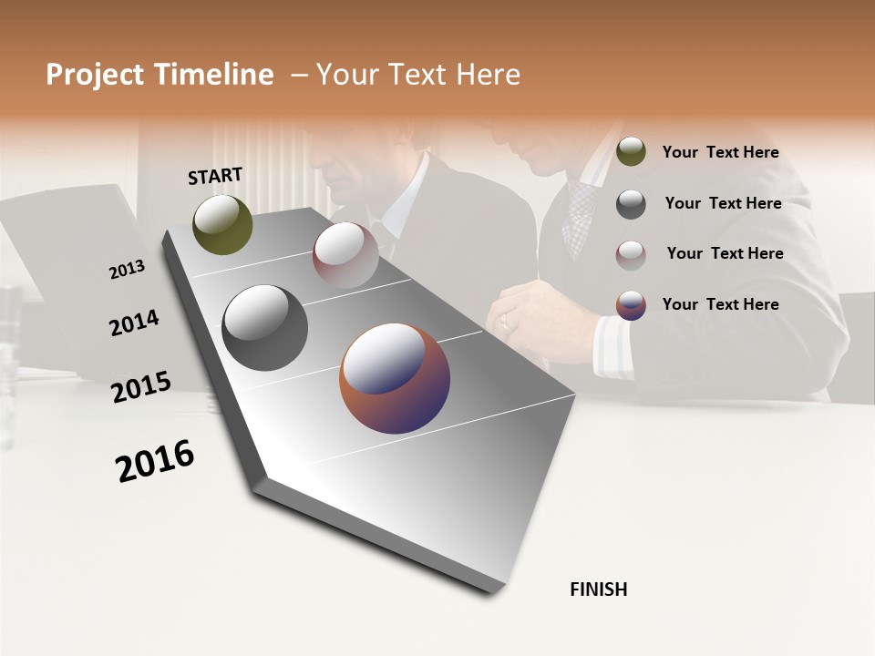 Businessmen Using Laptop And Palmtop PowerPoint Template