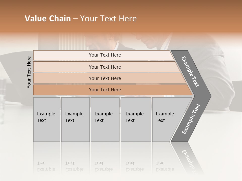 Businessmen Using Laptop And Palmtop PowerPoint Template