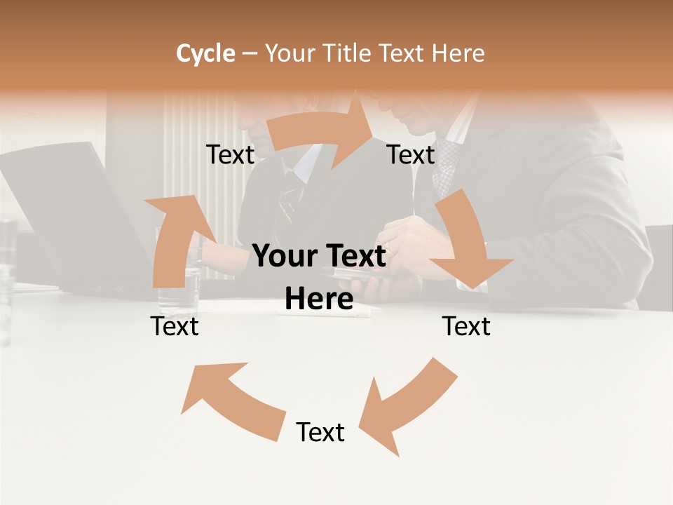 Businessmen Using Laptop And Palmtop PowerPoint Template