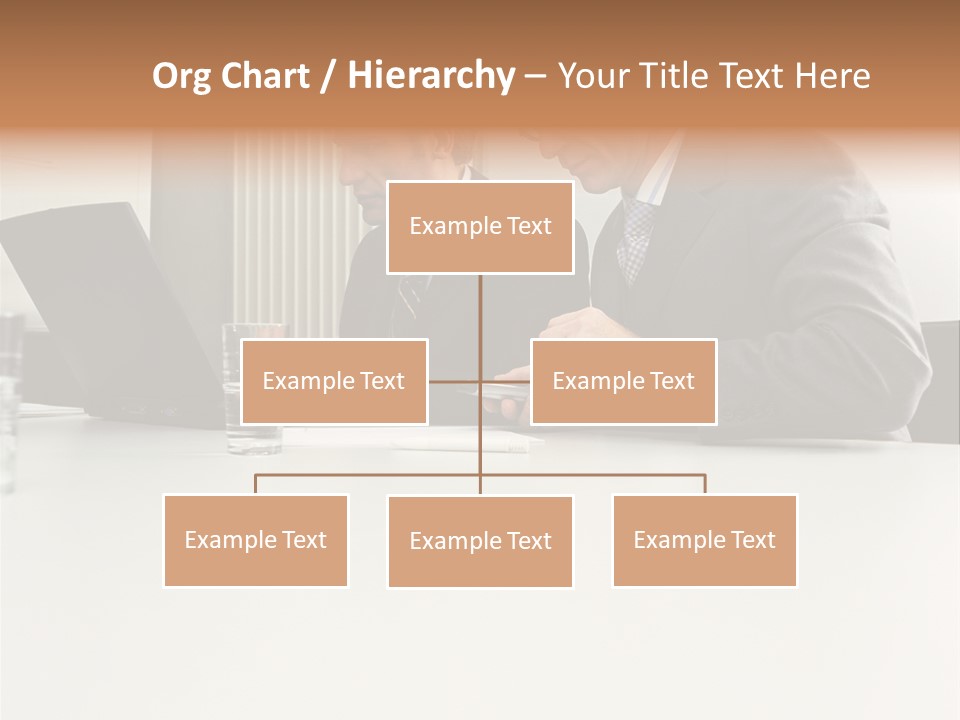 Businessmen Using Laptop And Palmtop PowerPoint Template