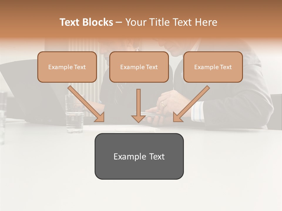 Businessmen Using Laptop And Palmtop PowerPoint Template