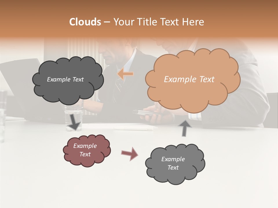 Businessmen Using Laptop And Palmtop PowerPoint Template