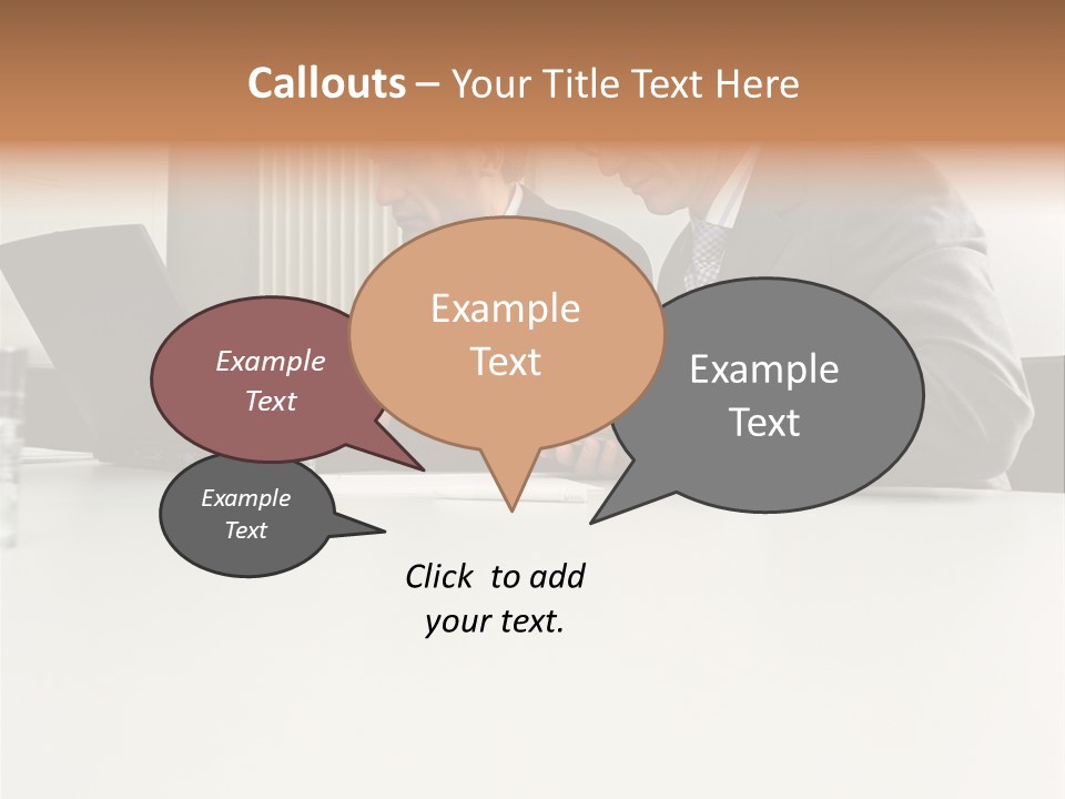 Businessmen Using Laptop And Palmtop PowerPoint Template